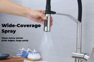 Grifo de Cocina Ecológico de Acero Inoxidable con Succión Magnética, Grifo Extraíble, Mezclador de Agua para Fregadero Comercial - Product Image 6