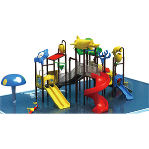 Parco acquatico struttura di gioco con scivoli a tema caratteristiche Spray ed elementi di arrampicata per bambini avventura acquatica - Product Image 1