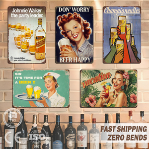 <span class=keywords><strong>Plaque</strong></span> Métallique Personnalisée Rétro pour Décoration Murale : Vin, Café, Bar, Pub, Club – Impression UV sur Tôle - Product Image 3