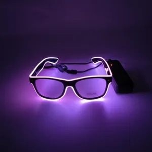 Bar Party DJ Hot Props Eyewear Shade Luminous LED Neon EL Wire Glasses Flashing Glasses