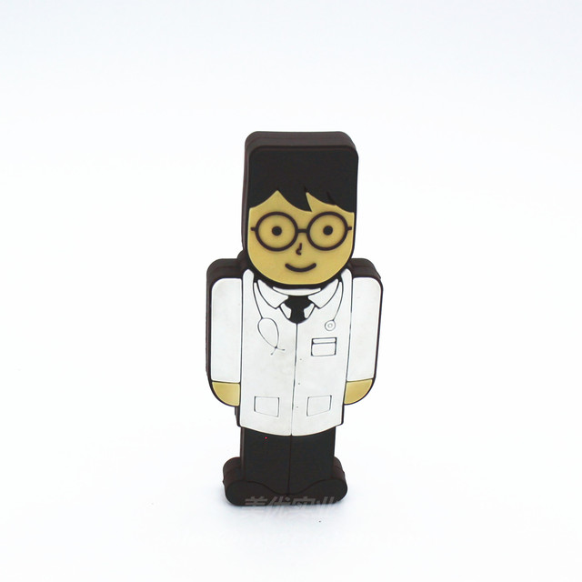 Custom 3D Doctor Shape Thumb Drives Promotional Gift PVC Nurse Shape 32GB Flash Disc