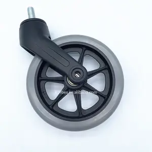 Pabrik Langsung Obral Roda Kursi Roda Elektrik Medis Penggantian Rolator Roda Plastik 6 Inci