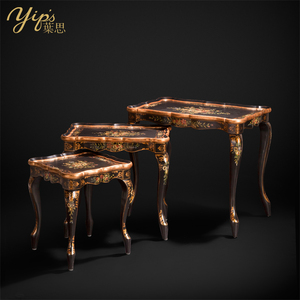 Mesa Nido de Madera Sólida Estilo Americano Yip's LD-1203-0920, Pintada a Mano con Diseño de Rosas, Decoración para Comedor, Sala de Estar y Dormitorio - Product Image 2