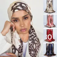 Quadrado do hijab do cetim do cachecol do estampamento do estilo turco personalizado