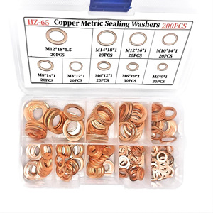 Copper Metric Sealing <b>Washers</b> HZ-65 200Pcs M5 M6 M8 M10 M12 M14 For Oil Pipe Marine Fuel Injector Gaskets - Product Image 1