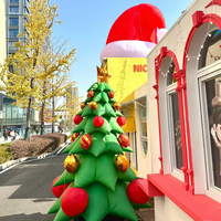 Arbre de Noël gonflable géant publicitaire avec souffleur d'air, arbre de Noël avec ballon étoile à vendre