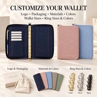 Portefeuille de cartes de crédit Hongbo A6 personnalisé en cuir Saffiano Epi, avec fermeture éclair, 27 couleurs, anneau doré en PU, cadeau idéal pour le bureau