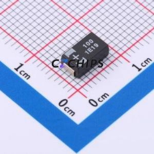Condensador de Tántalo SMD 25TQC100MD3, 4.3x7.3mm (Capacitancia: 100uF) (Precisión: 20%) (Voltaje Nominal: 25V) - Product Image 1