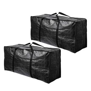 Extra Large Reusable Storage Moving <b>Totes</b> Bag with Zipper Heavy Duty <b>Plastic</b> Dustproof Cover and Stronger Handles - Product Image 1