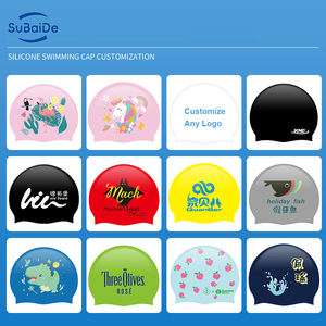 Casquettes <span class=keywords><strong>de</strong></span> natation en silicone personnalisées avec impression <span class=keywords><strong>de</strong></span> nouveauté pour enfants adultes pastèque - Product Image 2