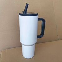 Gobelet à sublimation de 40 OZ avec poignée amovible pour couvercle à paille, capacité de 350 ml, four à presse à chaud pour sublimation à froid