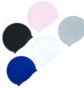 Silicone bơi cap cá nhân thời trang tùy chỉnh in logo không thấm nước màu Mũ bơi cho mái tóc dài