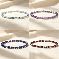 Bracelets en pierres naturelles facettées rondes 3x4mm, bracelet en perles dorées authentiques en lapis-lazuli et améthyste, petit cristal de guérison pour femmes