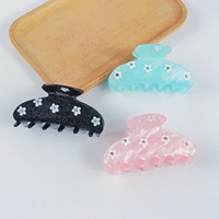 Vente en gros usine Pince à cheveux requin motif chrysanthème aux couleurs chaudes, polyvalente, avec logo personnalisé, pour chignon femme, accessoire capillaire