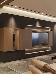 Mesa de TV de madera Soporte de TV de moda simple Unidades modernas Gabinete moderno Juego de muebles para el hogar Gabinete de pared de TV de lujo - Product Image 6