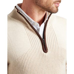 FOXA Mens <b>Quarter</b> <b>Zip</b> Sweater Lightweight Mock Neck Long Sleeve Knitted Solid Pullover Casual Wear - Product Image 3