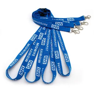 Sublimation Printed Eco-friendly Breakaway Polyester Keychain Nylon Lanyard Satin Neck Woven Lanyards With ID Card Badge Holder