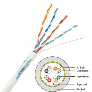 Cable de Red para Exteriores <span class=keywords><strong>e</strong></span> Interiores FTP CAT5 <span class=keywords><strong>E</strong></span> <span class=keywords><strong>CAT6</strong></span>, Impermeable, 305m, 4 Pares, Rj45, 23awg 24awg, Cobre y CCA, Cable LAN Cat 6 para Ethernet - Product Image 4