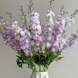 Flores Artificiales de Espino Blanco, Tallo Largo, Decoración para Bodas, Arreglo en Violeta y Blanco - Product Image 2