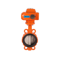 Kontrol listrik air EPDM aluminium Aloi aktuator katup kupu-kupu DN100 modulator pintar bermotor IP67 nilai 10 Bar maks
