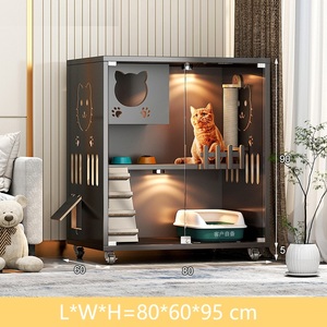 Gran Venta de Casa de Lujo Grande para Gatos de Madera Maciza, Villa de Varios Niveles con Forma Rectangular para Interiores - Product Image 2