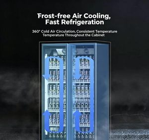 Double Door <b>Bar</b> Chiller Refrigerator Showcase Beer Fridge Commercial Freezer CRD Two Door Beer Fridge Beverage Fridge B - Product Image 3