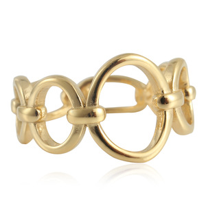 Anillo hueco dorado yunnique, joyería de moda geométrica Punk para mujer 21035 - Product Image 1