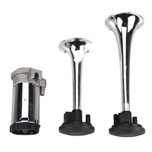Kit de klaxon à air unique universel, chrome rouge, 12V 24V, <span class=keywords><strong>trompette</strong></span> musicale électrique avec tuyau, compresseur d'air pour voiture, <span class=keywords><strong>camion</strong></span>, bateau - Product Image 1