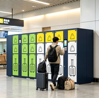Casier à bagages intelligent en acier Xinju, paiement par carte de crédit, espèces et pièces de monnaie, armoire de rangement en libre-service 24h/24
