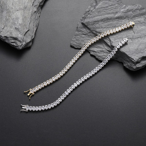 6MM Oval Egg-shaped Single-row Chain, Tennis <b>Bracelet</b>, Hip-hop Hipster Jewelry for Women Tanjing Fashion Lijing Necklace - Product Image 3