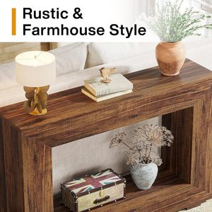 Wood Retro Wood Grain <b>Console</b> <b>Table</b> Long Entryway Hallway Side <b>Table</b> For Living Room Home - Product Image 6