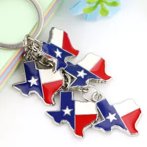 الجملة مصنع مخصص الايبوكسي تكساس هدية تذكارية سياحية 3D ميدالية مفاتيح معدنية