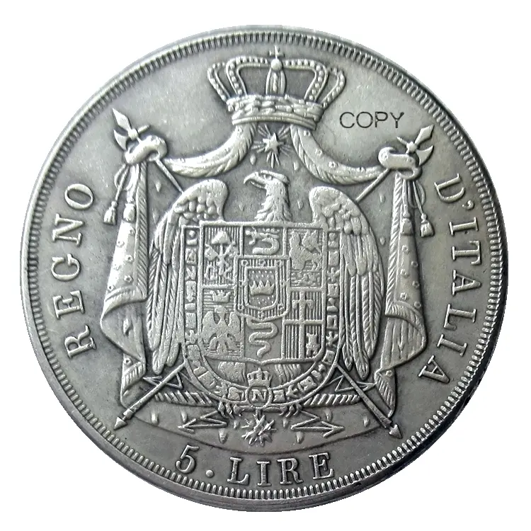الاستنساخ إيطاليا 5 ليرة-نابليون بونابرت مجموعة من (1808M-1813 م) 7 قطعة الفضة مطلي عملات معدنية تذكارية لهواة التجميع