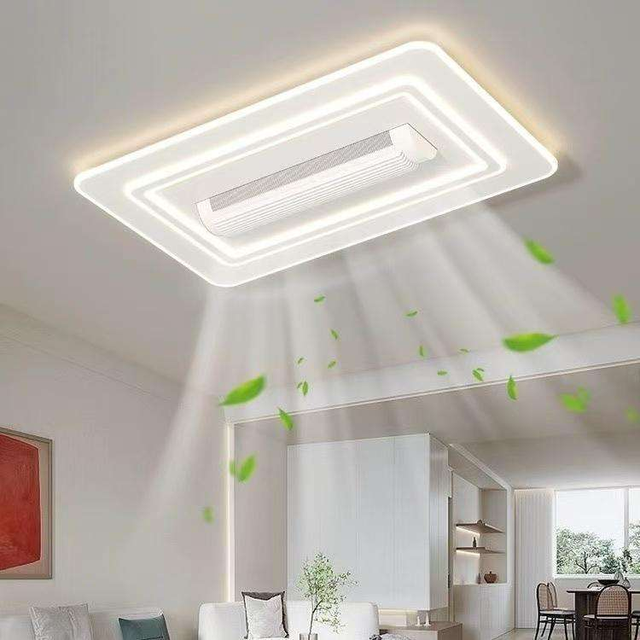 Modern New Ultrathin Bladeless Ceiling Fan with Light Remote Control Simple Fan Light Living Room Bedroom LED Ceiling Fan