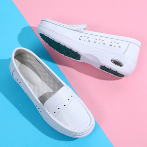 Nouvelles chaussures de travail médical pour femmes semelle en cuir épais respirant chaussures d'infirmière printemps unisexe PVC PU tissu semelles en cuir véritable - Product Image 3