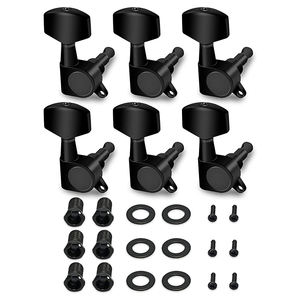 黑色 6 行关闭吉他调音钉键电吉他或木吉他，大按钮 - Product Image 1