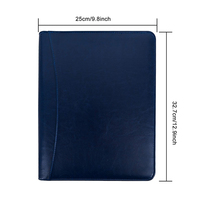 Cartera con cremallera de negocios de cuero PU Padfolio organizador entrevista reanudar carpeta de documentos legales con cremallera
