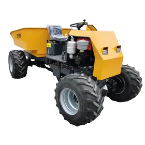 MAP CE Mini Zy100 1 Ton Small Garden Farm Oil Palm Use Wheel Site Dumper Hydraulic Dumpers Diesel Mini Dumper 4x4 For Sale