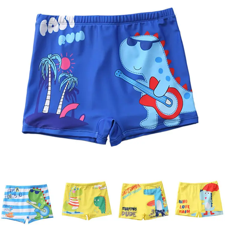 M2201 Verão Cartoon Animal Print Crianças Beach Swim Shorts Calças Meninos Swim Wears Swimsuit Crianças Natação Troncos