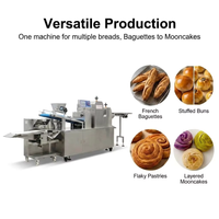 Machine à pain électrique à trois rouleaux haute capacité HJ-650, ligne de traitement automatique de la pâte pour pains farcis et baguettes