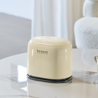 Mini-bac de rangement en plastique de luxe léger, minimaliste, couleur crème, à ouverture par pression, gain de place, fonctionnement silencieux pour bureau et usage quotidien
