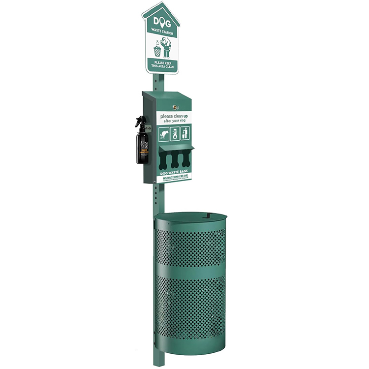 Dog Park Poop Bag Dispenser Dog Poop Trash Can 10-Gallon Dog Waste