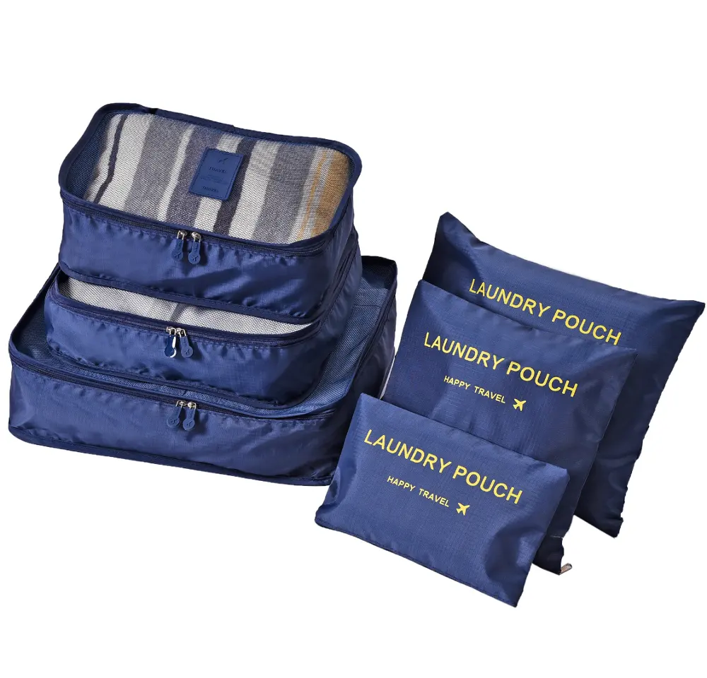 6 Sets WaterProof Cloth Organizer Storage Rpet Polyester Travel Packing Cubes Travel Bag Organizer