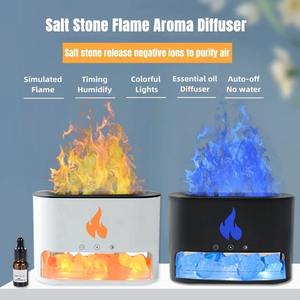 New Flame LED Color Changing Night Light, Bedroom Decoration, Bedside Lamp <b>Humidifier</b>, Simulated <b>Volcano</b> Aromatherapy Machine - Product Image 2