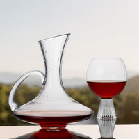 Carafe à vin en verre cristal, carafe à vin rouge avec ou sans poignée, accessoires de bar en cadeau