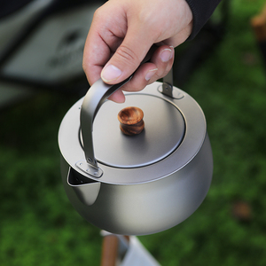 Bouilloire Portable Titane Thé Café Bouilloire <span class=keywords><strong>Vaisselle</strong></span> Pot Fournitures Plats Touristiques <span class=keywords><strong>Randonnée</strong></span> Équipement De Cuisine - Product Image 1