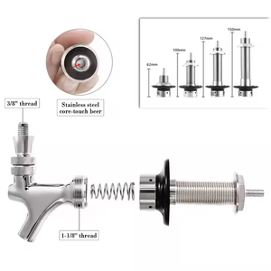 Conjunto <span class=keywords><strong>de</strong></span> vástago <span class=keywords><strong>de</strong></span> cerveza <span class=keywords><strong>de</strong></span> barril <span class=keywords><strong>de</strong></span> acero inoxidable 62mm/100mm/127mm/150mm grifo <span class=keywords><strong>de</strong></span> cerveza largo, vástago <span class=keywords><strong>de</strong></span> pezón con accesorio <span class=keywords><strong>de</strong></span> manguera - Product Image 4