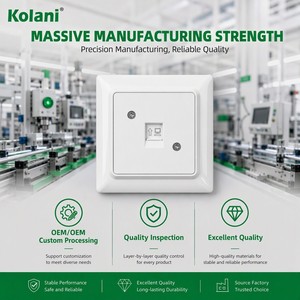 <span class=keywords><strong>Presa</strong></span> a Muro per Dati CAT6 Kolani Standard Europeo, Bianco Lucido, Pannello in PC Ignifugo, Singola Porta RJ45 - Product Image 4