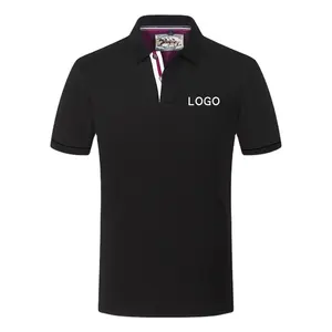 Bianco personalizzato camicia di polo del ricamo stampato logo t shirt per gli uomini di polo