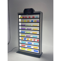 Présentoir Verrouillable LED en Acrylique à 10 Étagères de Fabrication Vietnamienne, Présentoir POP de Magasin de Détail avec Lumière LED